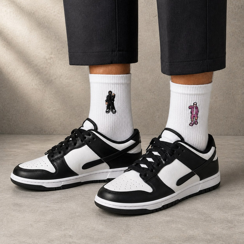 Socken getragen (Konzept)