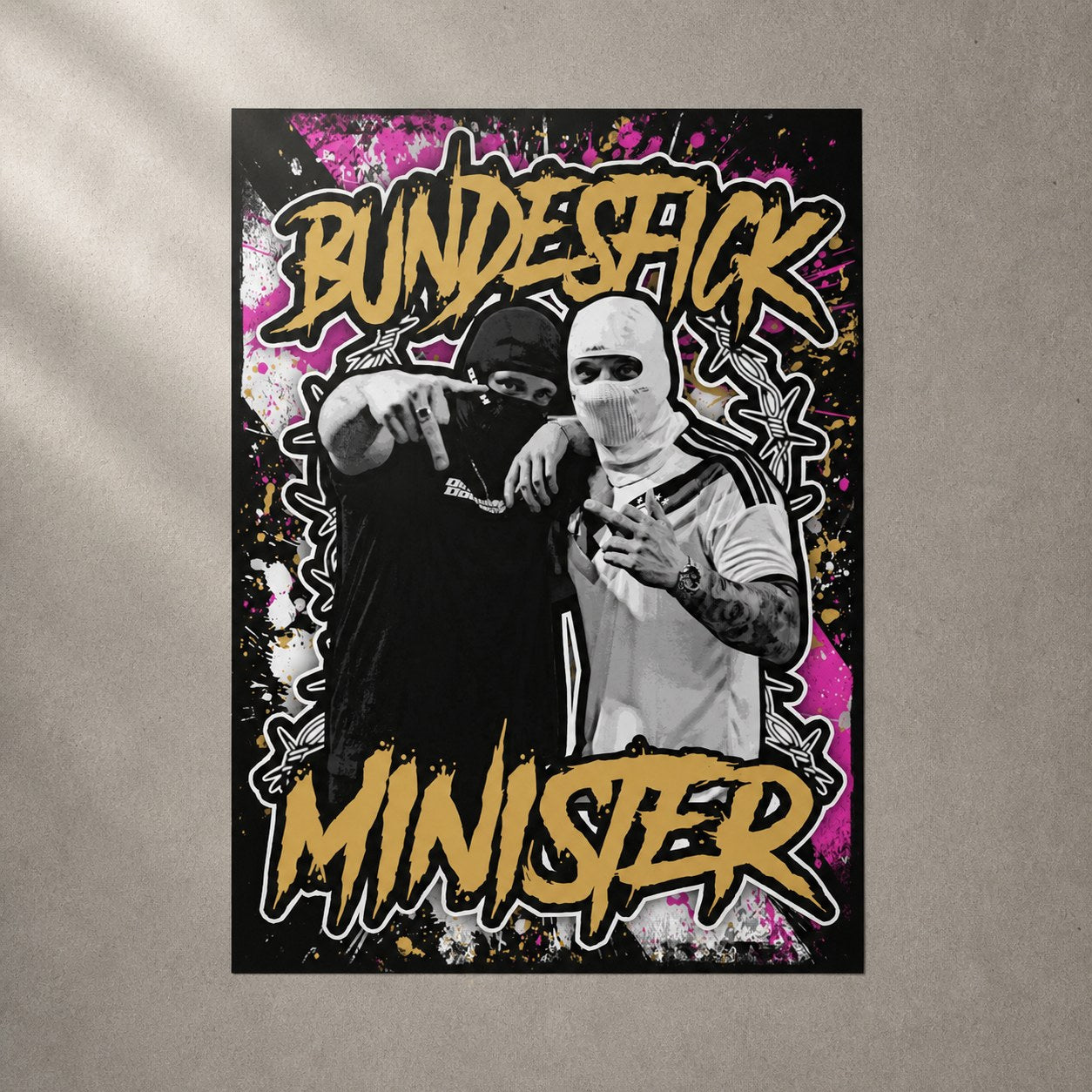 Sticker auf Betonwand (Konzept)
